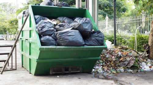 Professional waste removal team at work